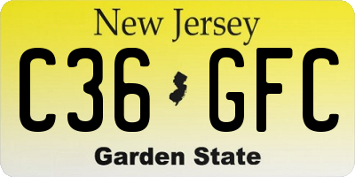 NJ license plate C36GFC