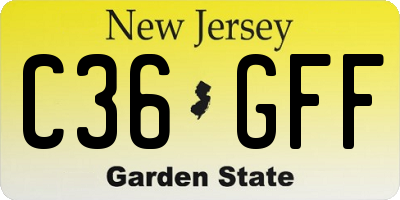 NJ license plate C36GFF