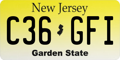NJ license plate C36GFI