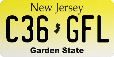NJ license plate C36GFL