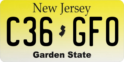 NJ license plate C36GFO