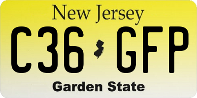 NJ license plate C36GFP