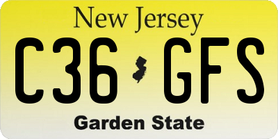 NJ license plate C36GFS