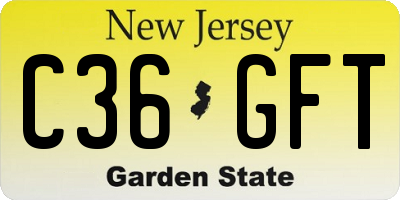 NJ license plate C36GFT