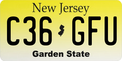 NJ license plate C36GFU
