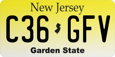 NJ license plate C36GFV