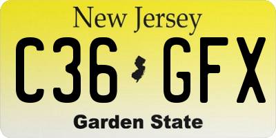 NJ license plate C36GFX