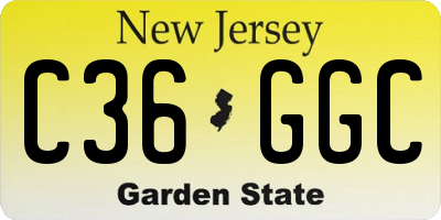 NJ license plate C36GGC