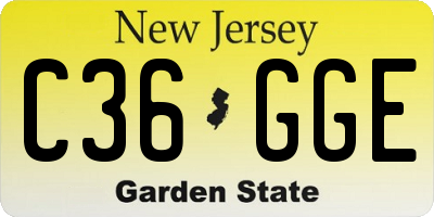 NJ license plate C36GGE