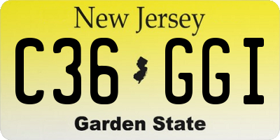 NJ license plate C36GGI