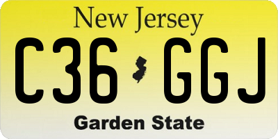 NJ license plate C36GGJ