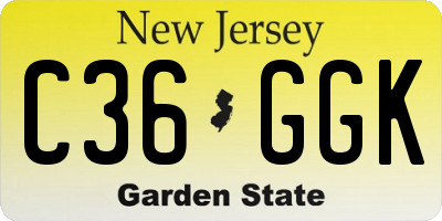 NJ license plate C36GGK