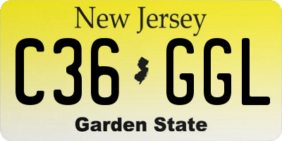 NJ license plate C36GGL