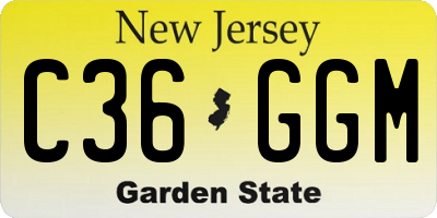 NJ license plate C36GGM
