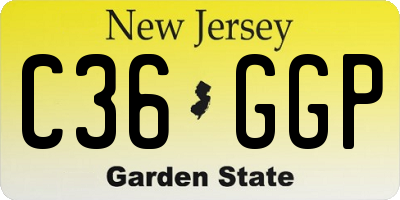 NJ license plate C36GGP