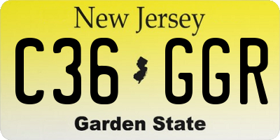 NJ license plate C36GGR
