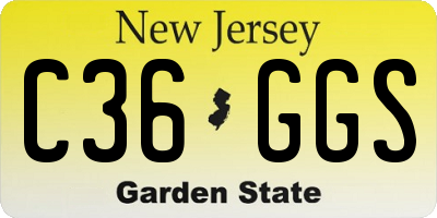 NJ license plate C36GGS