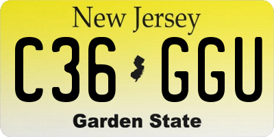 NJ license plate C36GGU