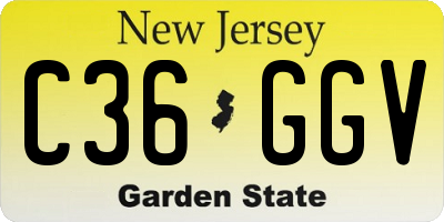 NJ license plate C36GGV