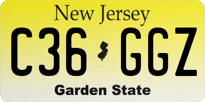 NJ license plate C36GGZ