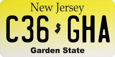 NJ license plate C36GHA