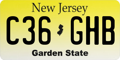 NJ license plate C36GHB