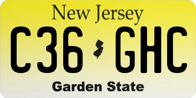 NJ license plate C36GHC
