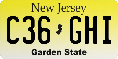 NJ license plate C36GHI