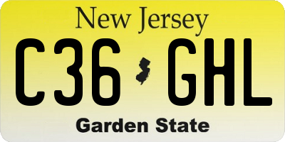 NJ license plate C36GHL