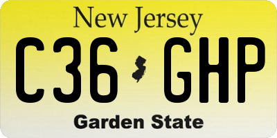 NJ license plate C36GHP