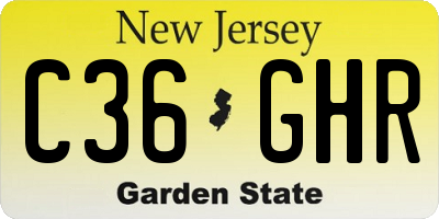 NJ license plate C36GHR