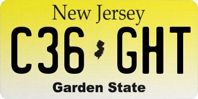 NJ license plate C36GHT