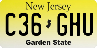 NJ license plate C36GHU