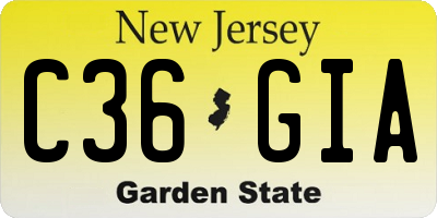 NJ license plate C36GIA