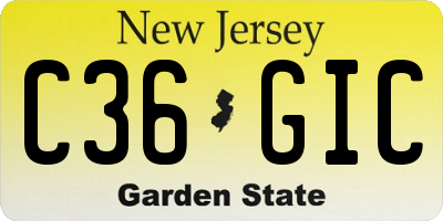 NJ license plate C36GIC