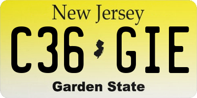 NJ license plate C36GIE