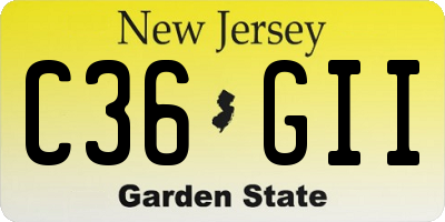 NJ license plate C36GII