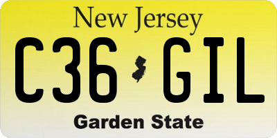NJ license plate C36GIL