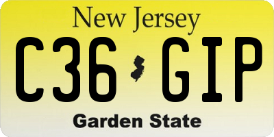 NJ license plate C36GIP