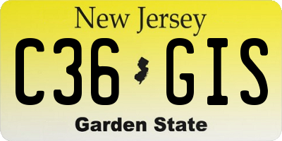 NJ license plate C36GIS