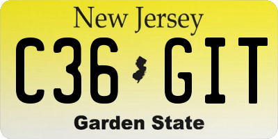 NJ license plate C36GIT