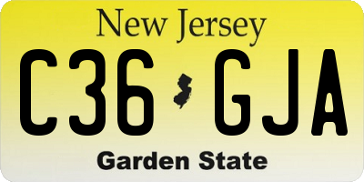 NJ license plate C36GJA