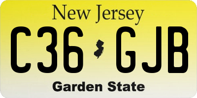 NJ license plate C36GJB