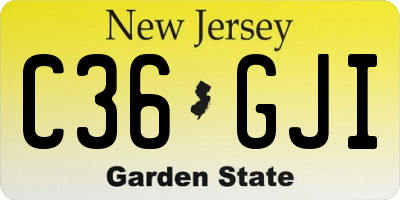 NJ license plate C36GJI