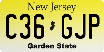 NJ license plate C36GJP