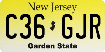 NJ license plate C36GJR