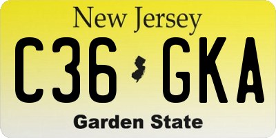 NJ license plate C36GKA