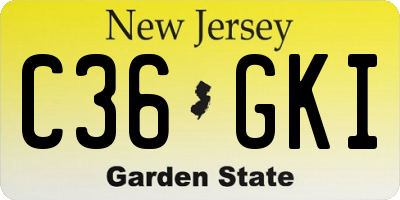 NJ license plate C36GKI