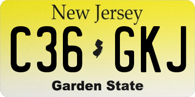 NJ license plate C36GKJ
