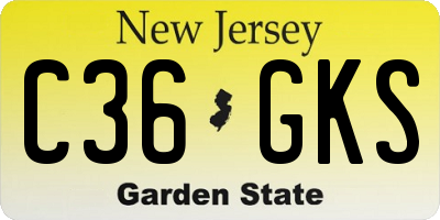 NJ license plate C36GKS